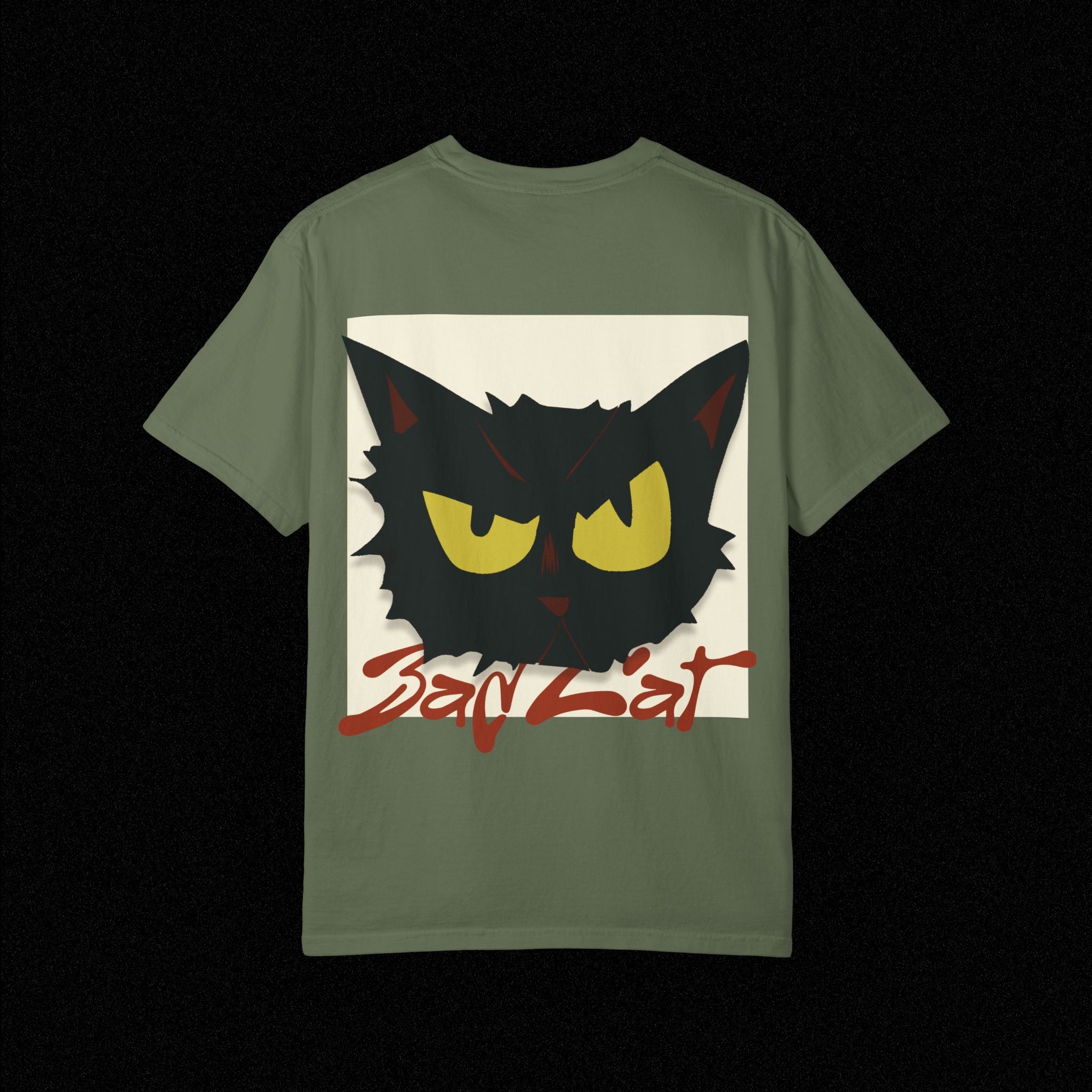Black Cat Face Bad Kitty T-shirt | Graphic Tee, Retro Illustration