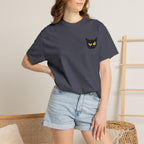 Black Cat Face Bad Kitty T-shirt | Graphic Tee, Retro Illustration