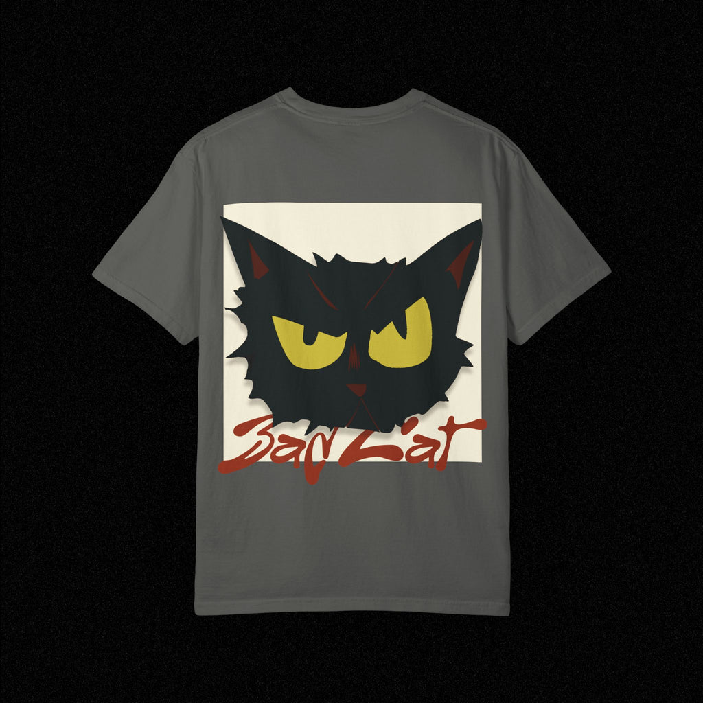 Black Cat Face Bad Kitty T-shirt | Graphic Tee, Retro Illustration