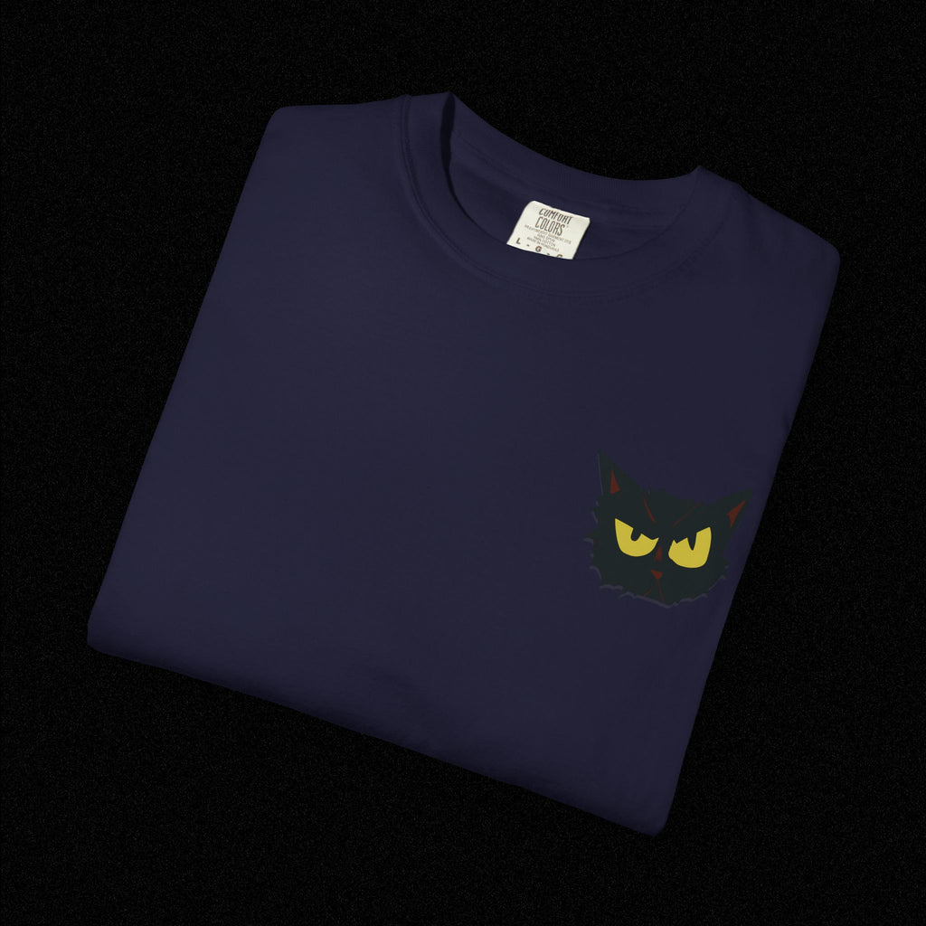 Black Cat Face Bad Kitty T-shirt | Graphic Tee, Retro Illustration