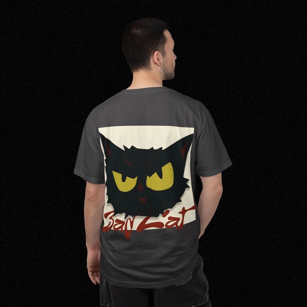 Black Cat Face Bad Kitty T-shirt | Graphic Tee, Retro Illustration