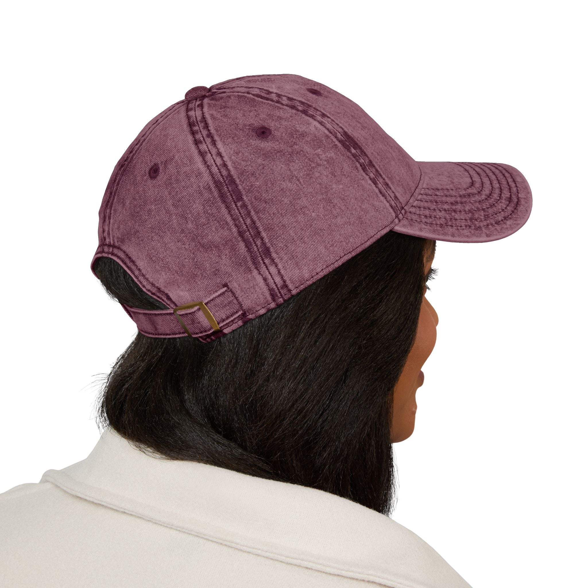 Vintage Washed Baseball Cap — Embroidered Distressed Logo