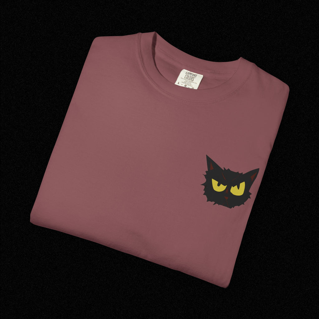 Black Cat Face Bad Kitty T-shirt | Graphic Tee, Retro Illustration