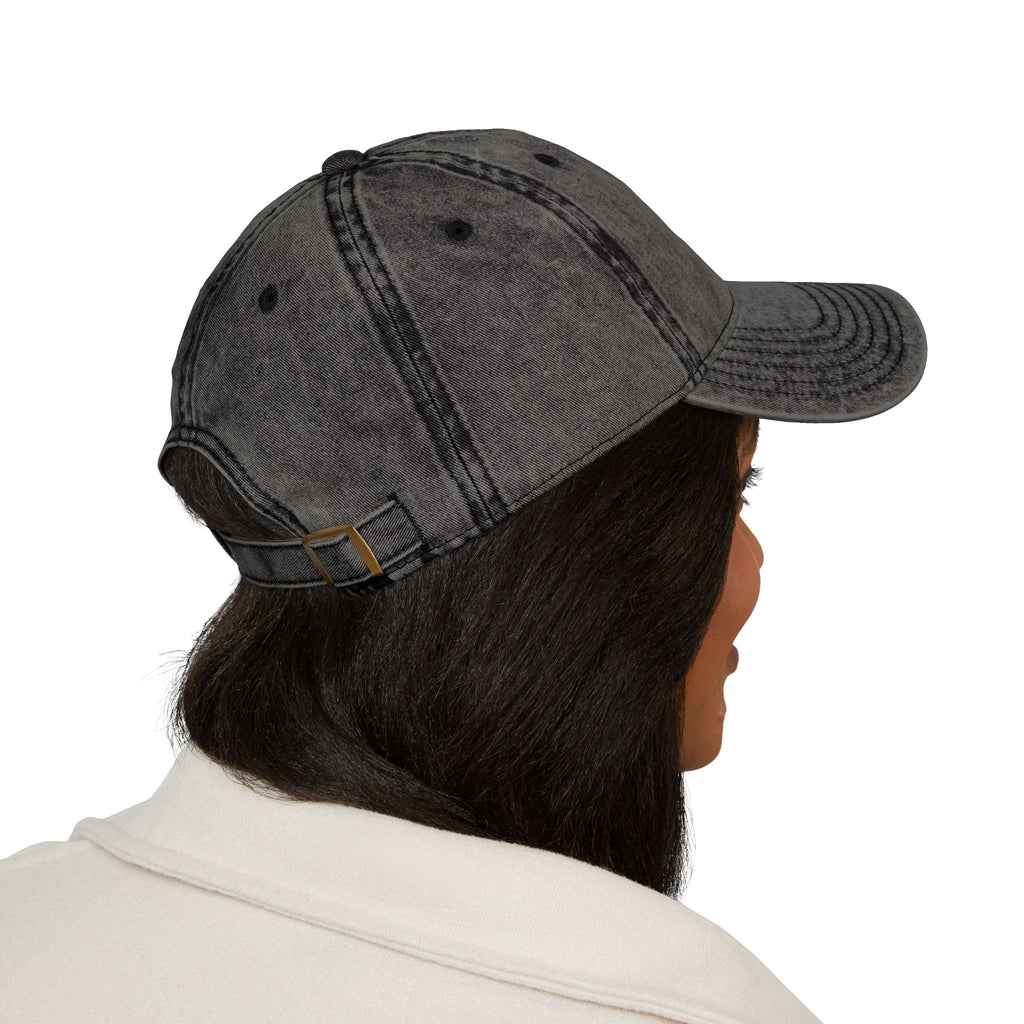 Vintage Washed Baseball Cap — Embroidered Distressed Logo
