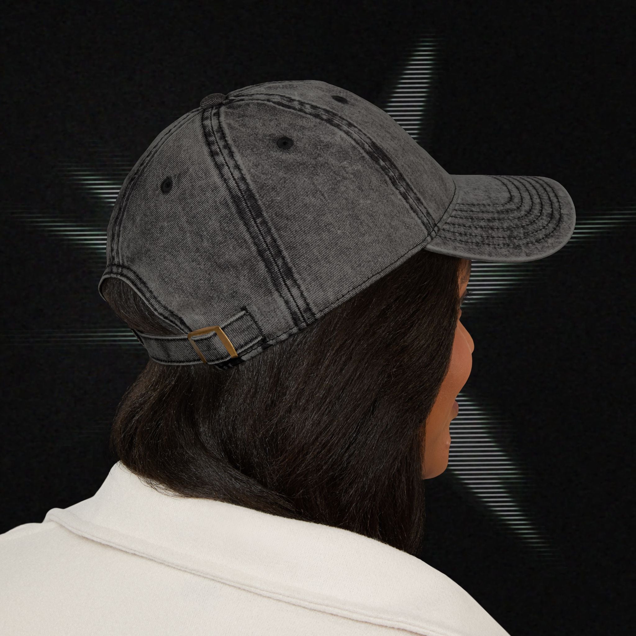 Vintage Washed Baseball Cap — Embroidered Distressed Logo