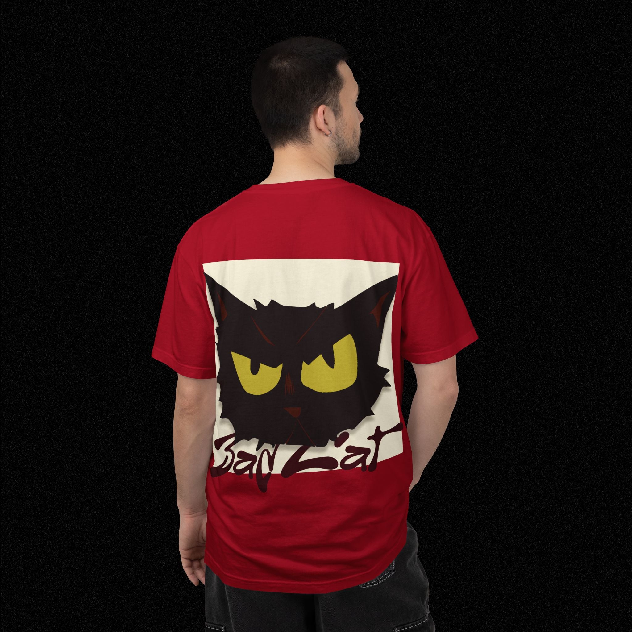 Black Cat Face Bad Kitty T-shirt | Graphic Tee, Retro Illustration
