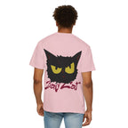 Black Cat Face Bad Kitty T-shirt | Graphic Tee, Retro Illustration