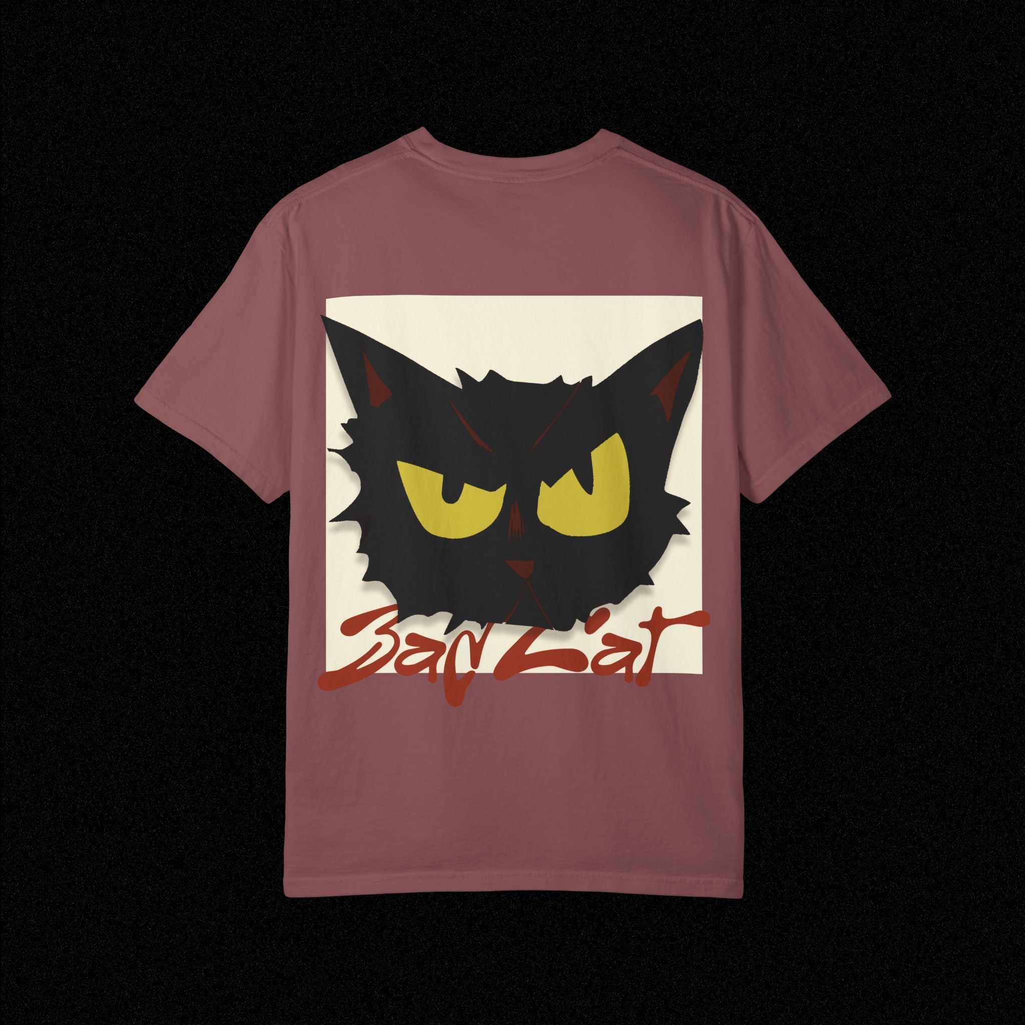 Black Cat Face Bad Kitty T-shirt | Graphic Tee, Retro Illustration