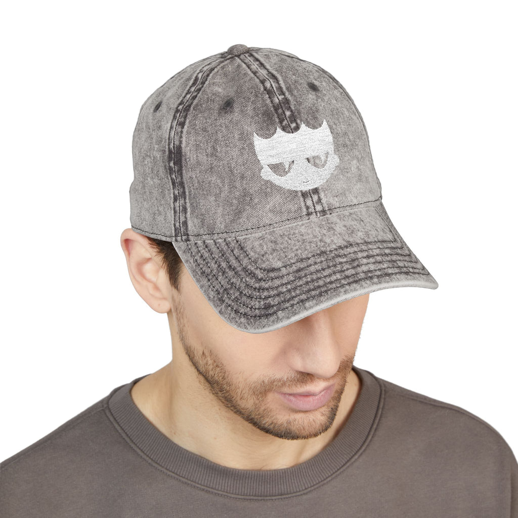 Vintage Washed Baseball Cap — Embroidered Distressed Logo