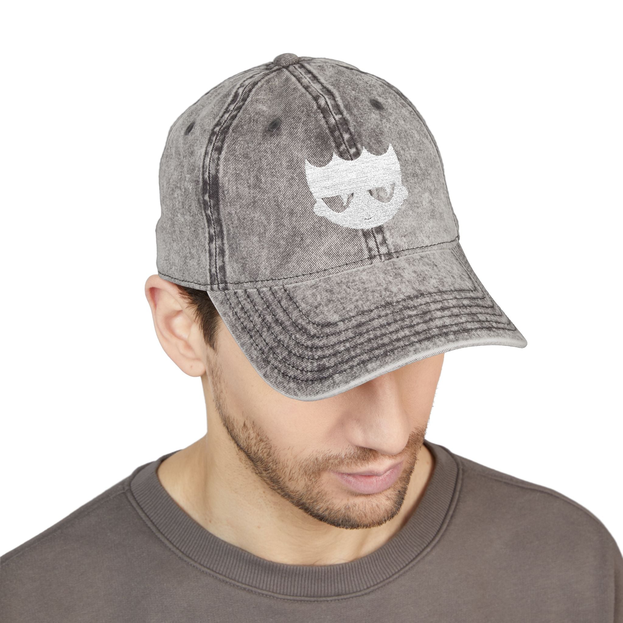Vintage Washed Baseball Cap — Embroidered Distressed Logo