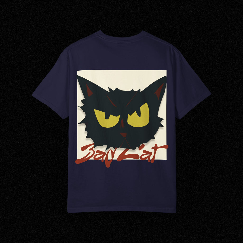 Black Cat Face Bad Kitty T-shirt | Graphic Tee, Retro Illustration