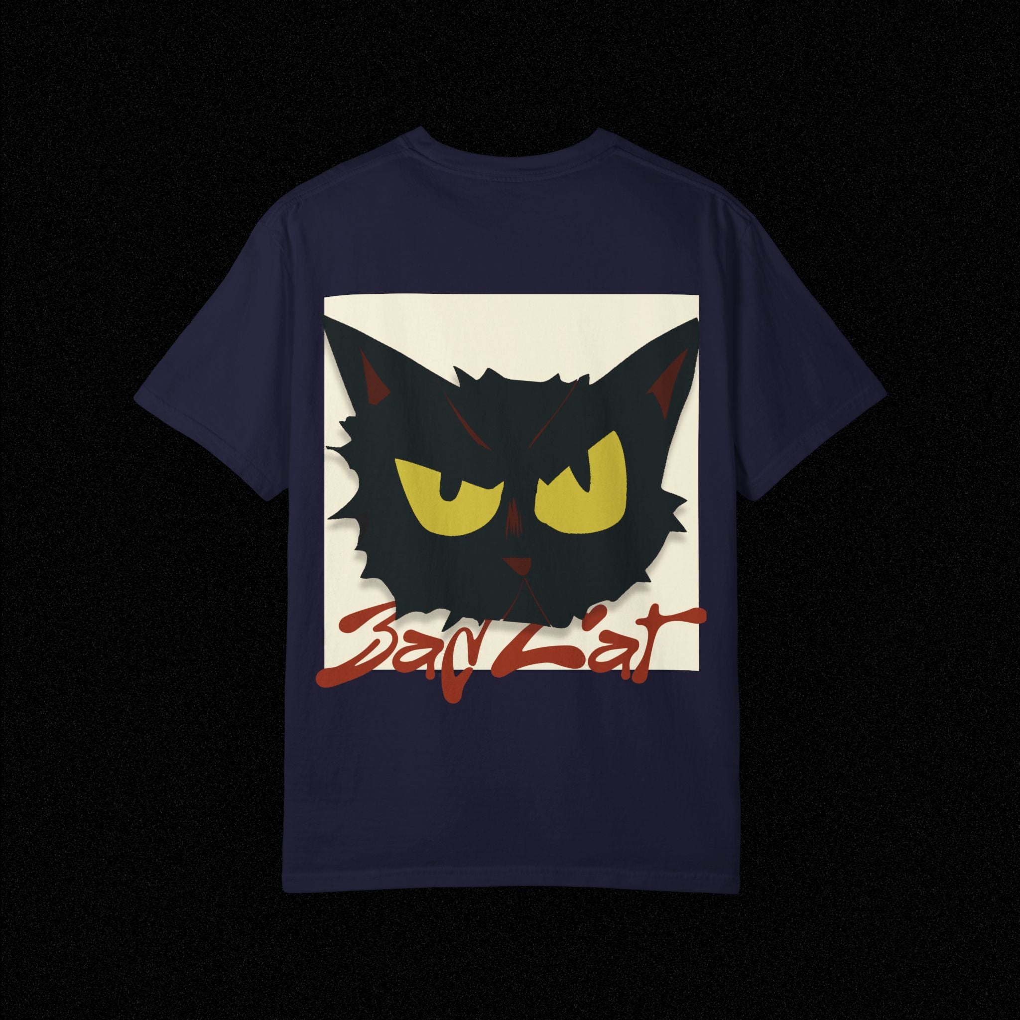 Black Cat Face Bad Kitty T-shirt | Graphic Tee, Retro Illustration