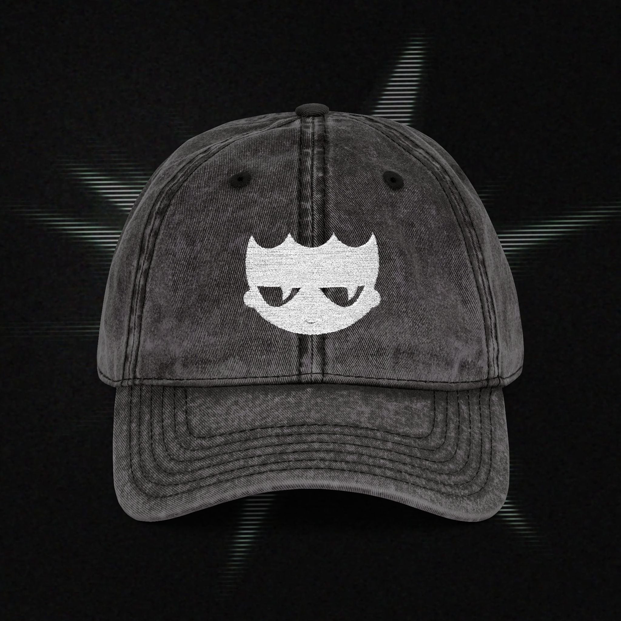 Vintage Washed Baseball Cap — Embroidered Distressed Logo