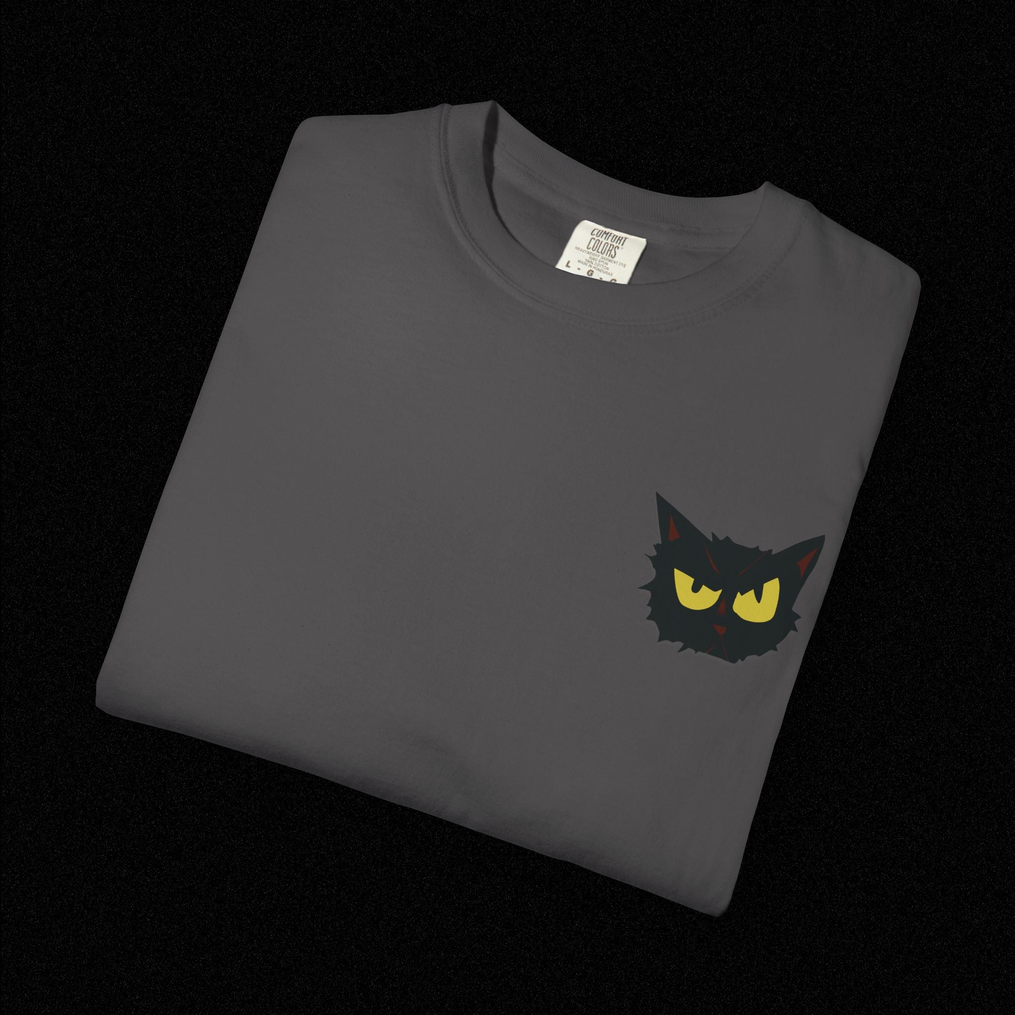 Black Cat Face Bad Kitty T-shirt | Graphic Tee, Retro Illustration