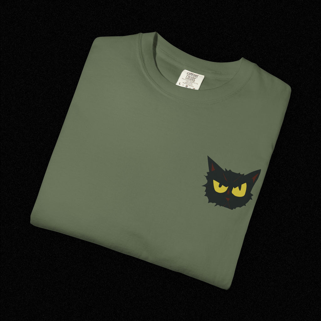Black Cat Face Bad Kitty T-shirt | Graphic Tee, Retro Illustration