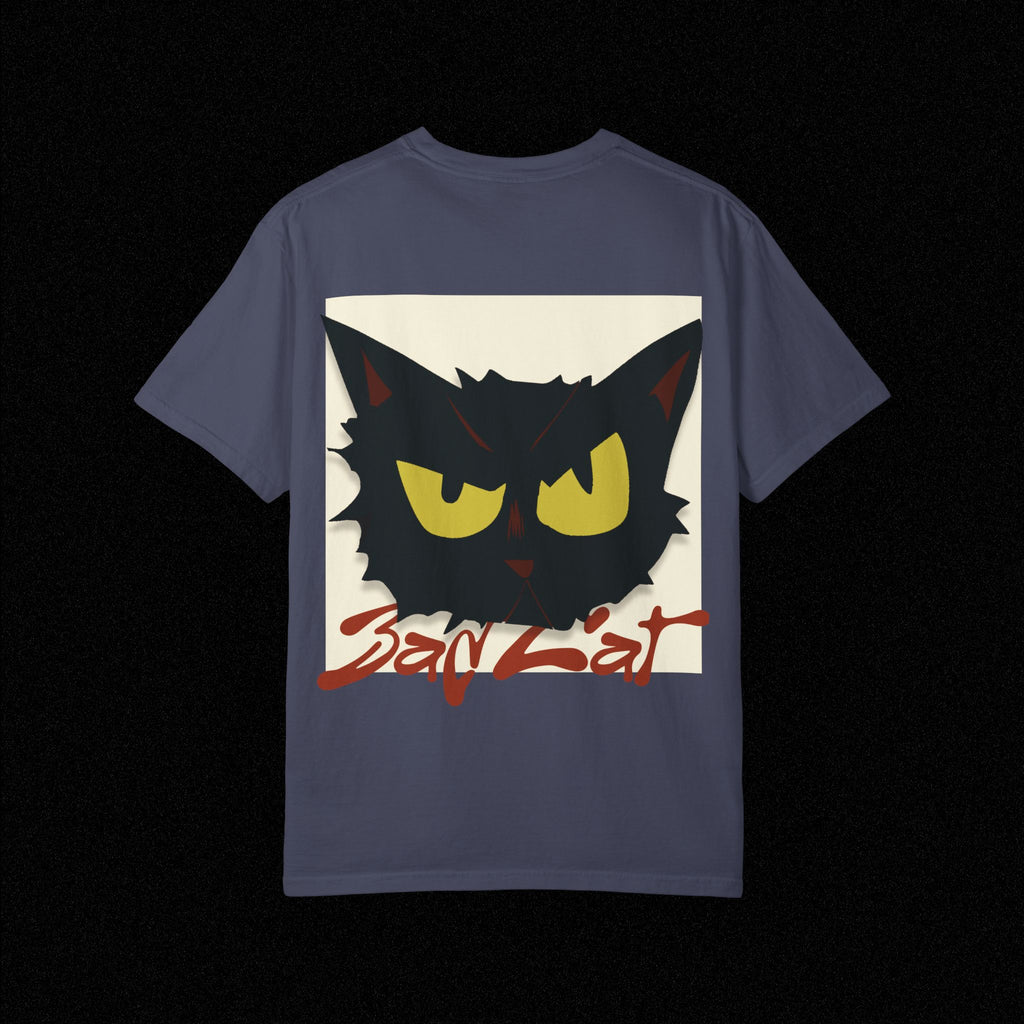 Black Cat Face Bad Kitty T-shirt | Graphic Tee, Retro Illustration