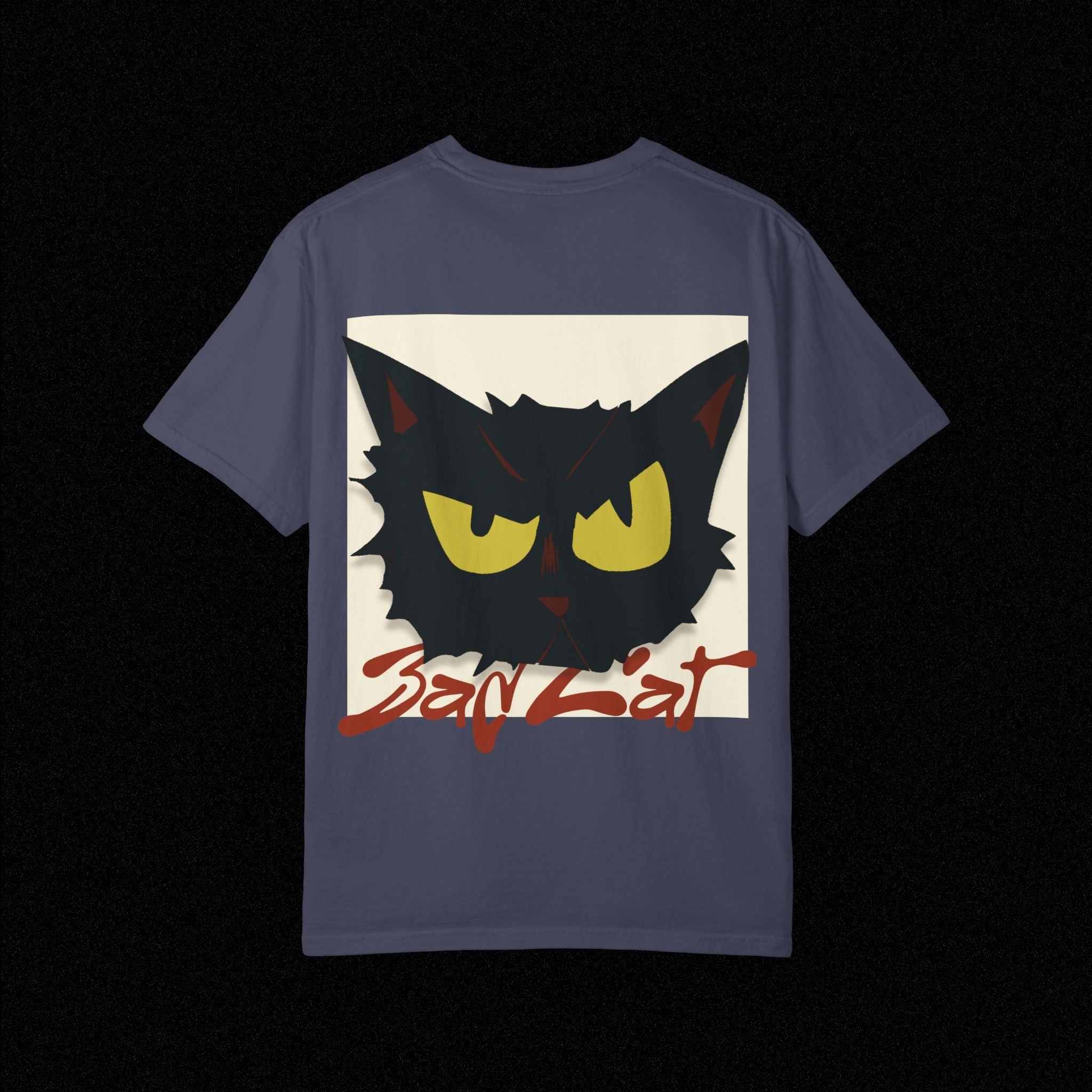 Black Cat Face Bad Kitty T-shirt | Graphic Tee, Retro Illustration