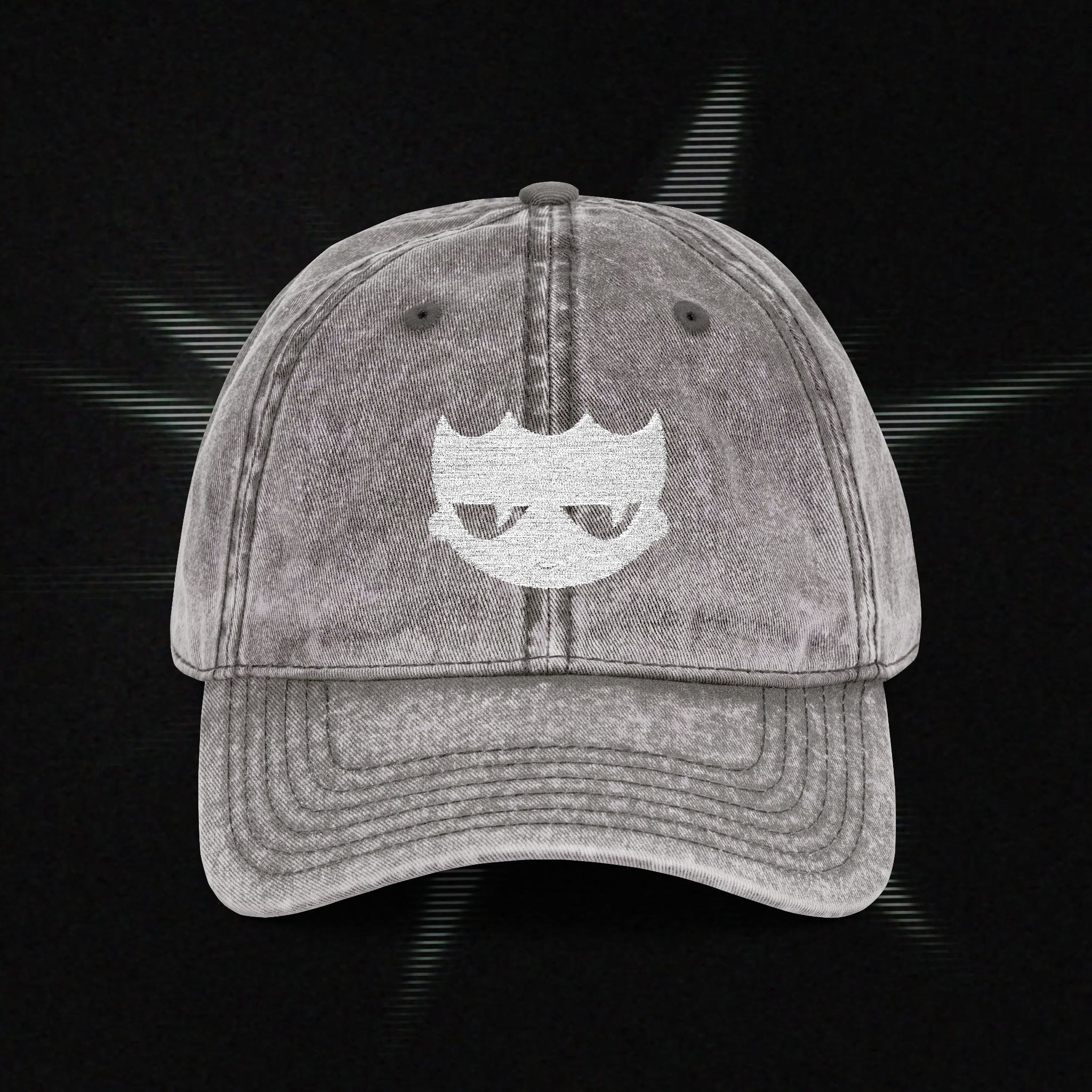 Vintage Washed Baseball Cap — Embroidered Distressed Logo