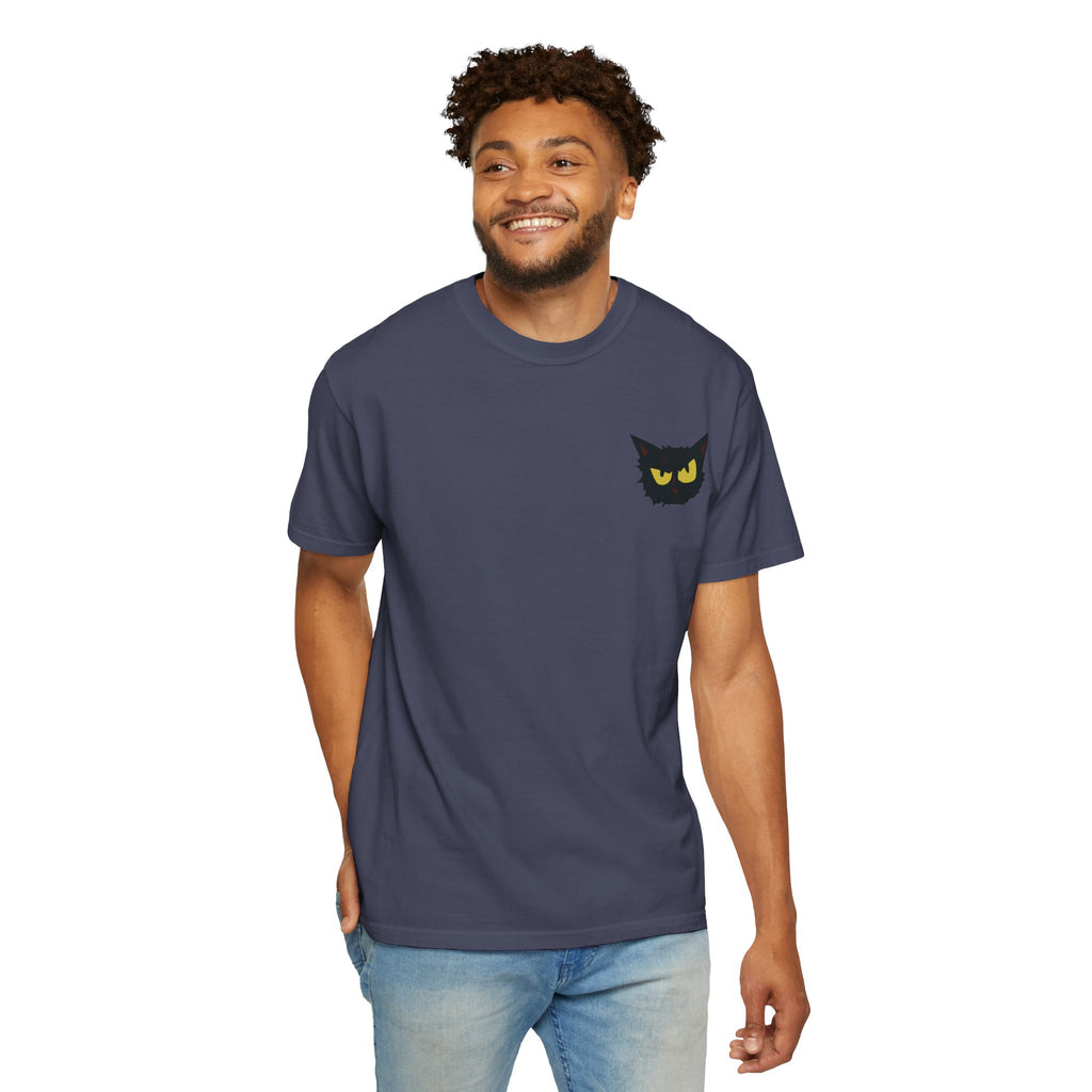 Black Cat Face Bad Kitty T-shirt | Graphic Tee, Retro Illustration