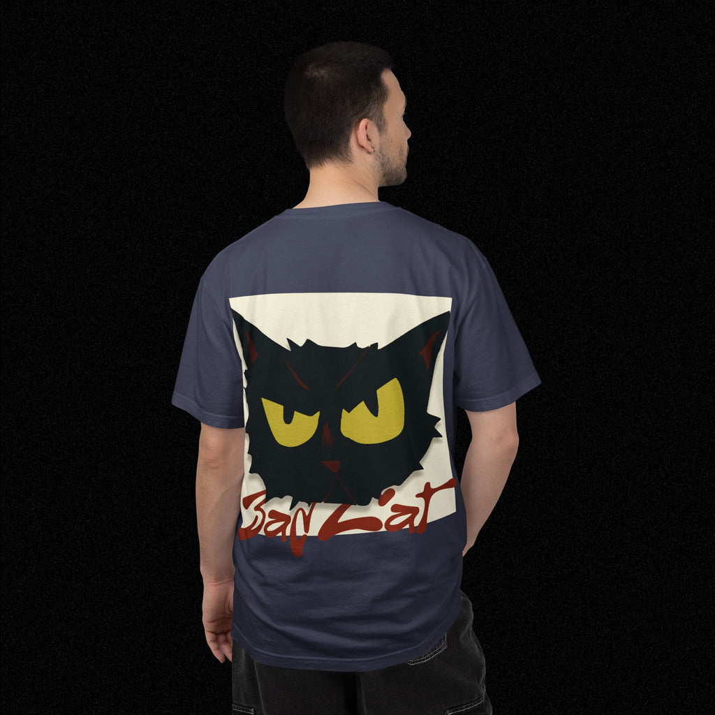 Black Cat Face Bad Kitty T-shirt | Graphic Tee, Retro Illustration