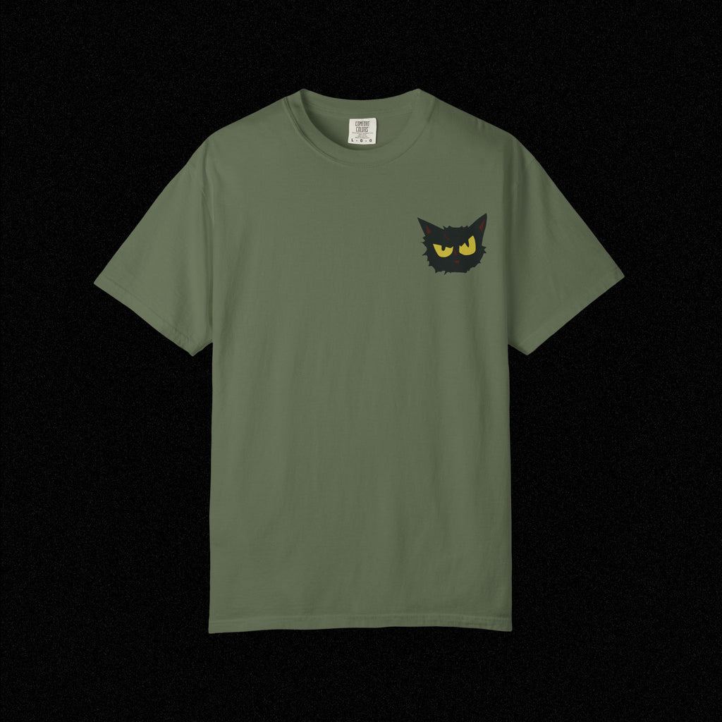 Black Cat Face Bad Kitty T-shirt | Graphic Tee, Retro Illustration