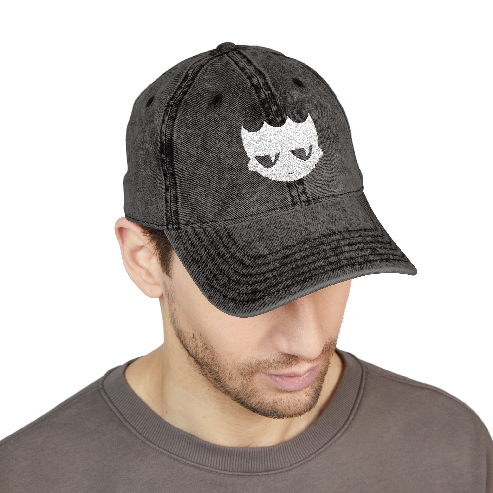 Vintage Washed Baseball Cap — Embroidered Distressed Logo