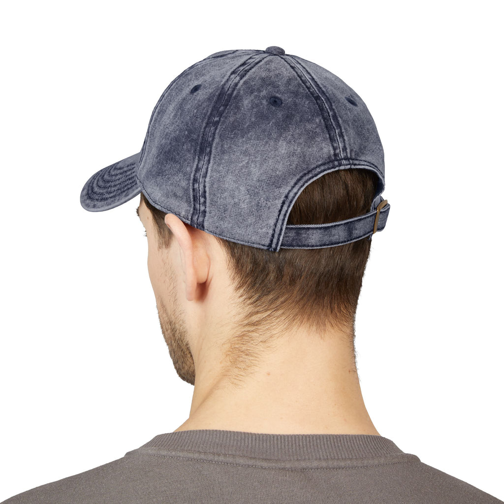 Vintage Washed Baseball Cap — Embroidered Distressed Logo