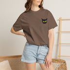 Black Cat Face Bad Kitty T-shirt | Graphic Tee, Retro Illustration