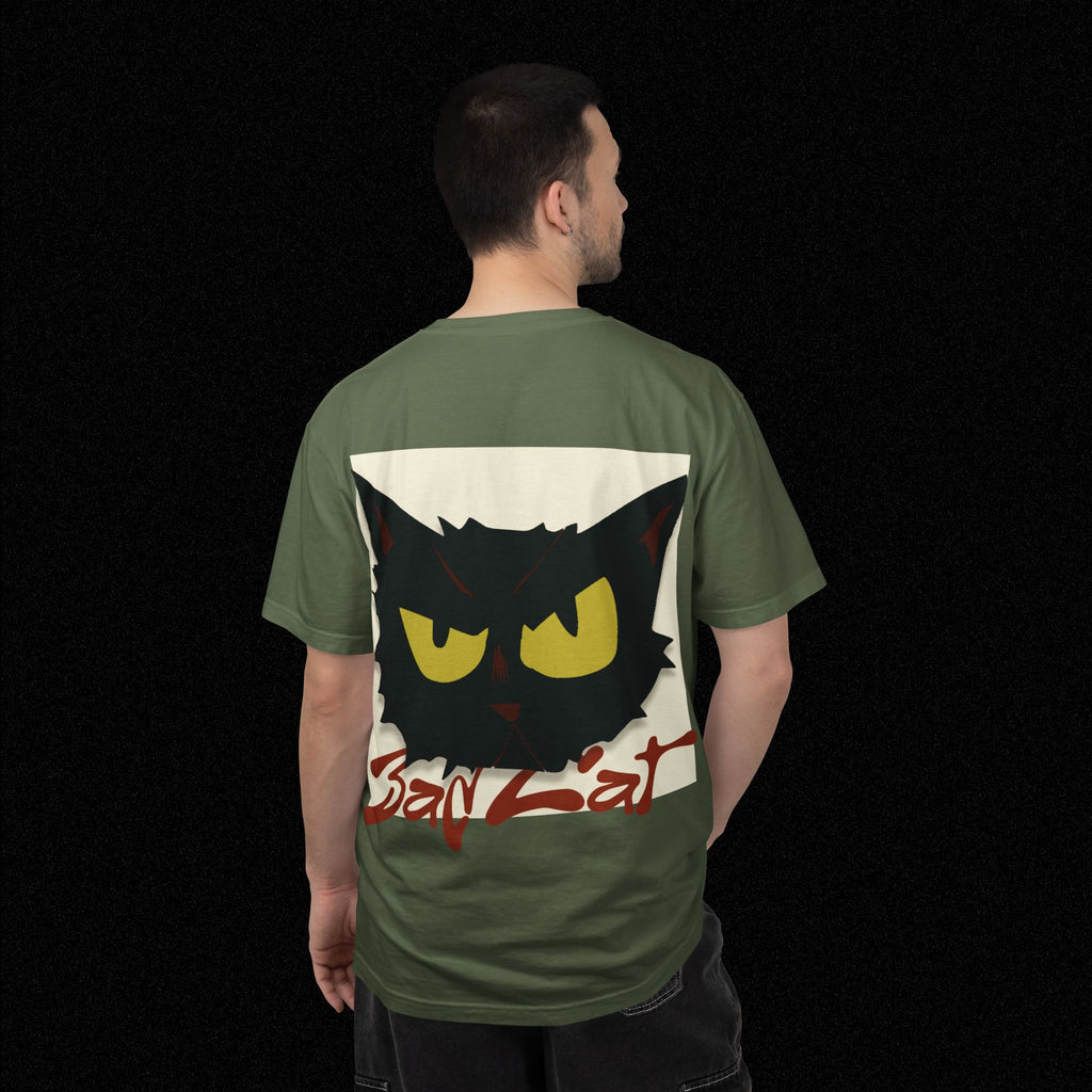 Black Cat Face Bad Kitty T-shirt | Graphic Tee, Retro Illustration