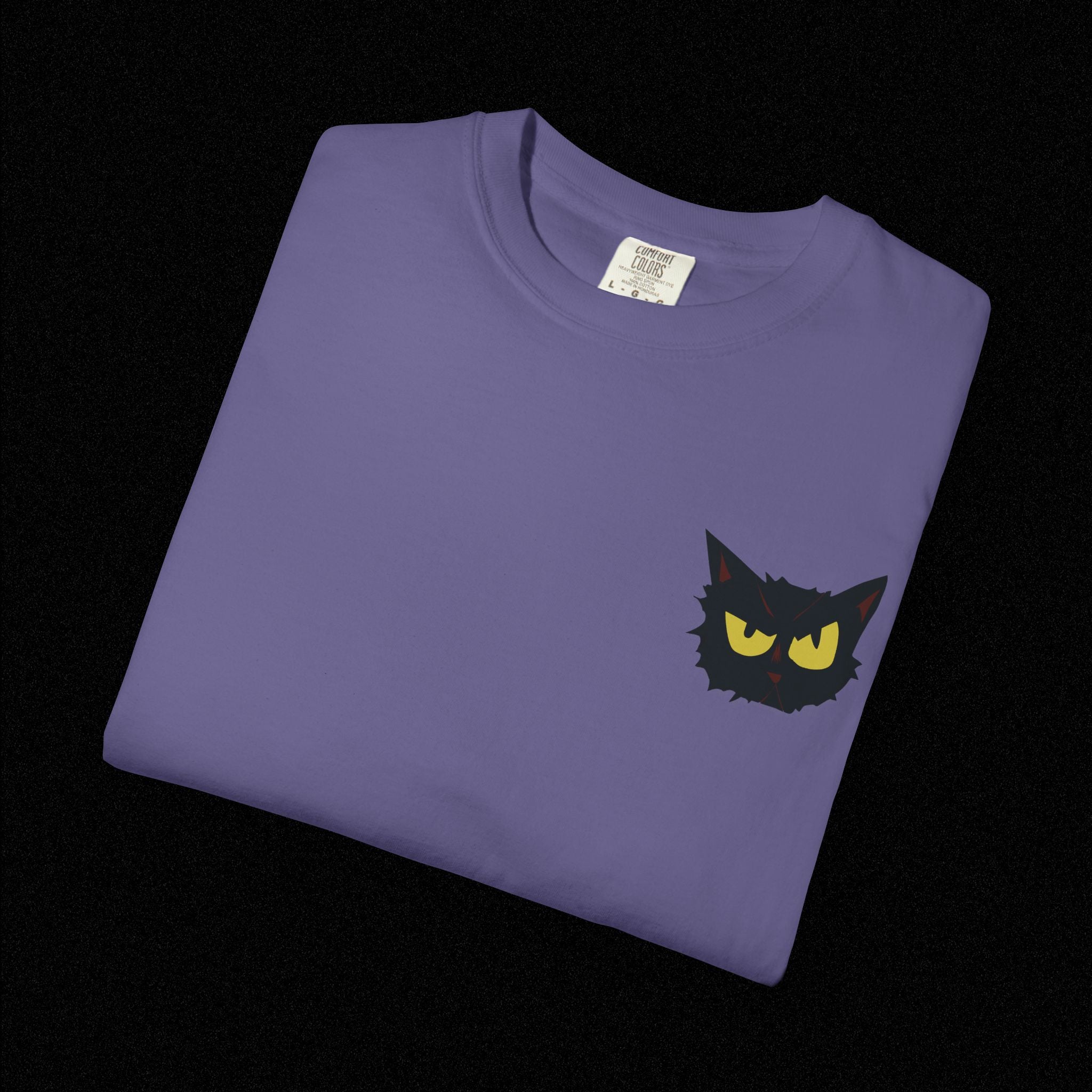 Black Cat Face Bad Kitty T-shirt | Graphic Tee, Retro Illustration