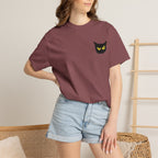 Black Cat Face Bad Kitty T-shirt | Graphic Tee, Retro Illustration
