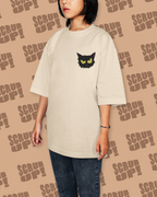 Black Cat Face Bad Kitty T-shirt | Graphic Tee, Retro Illustration