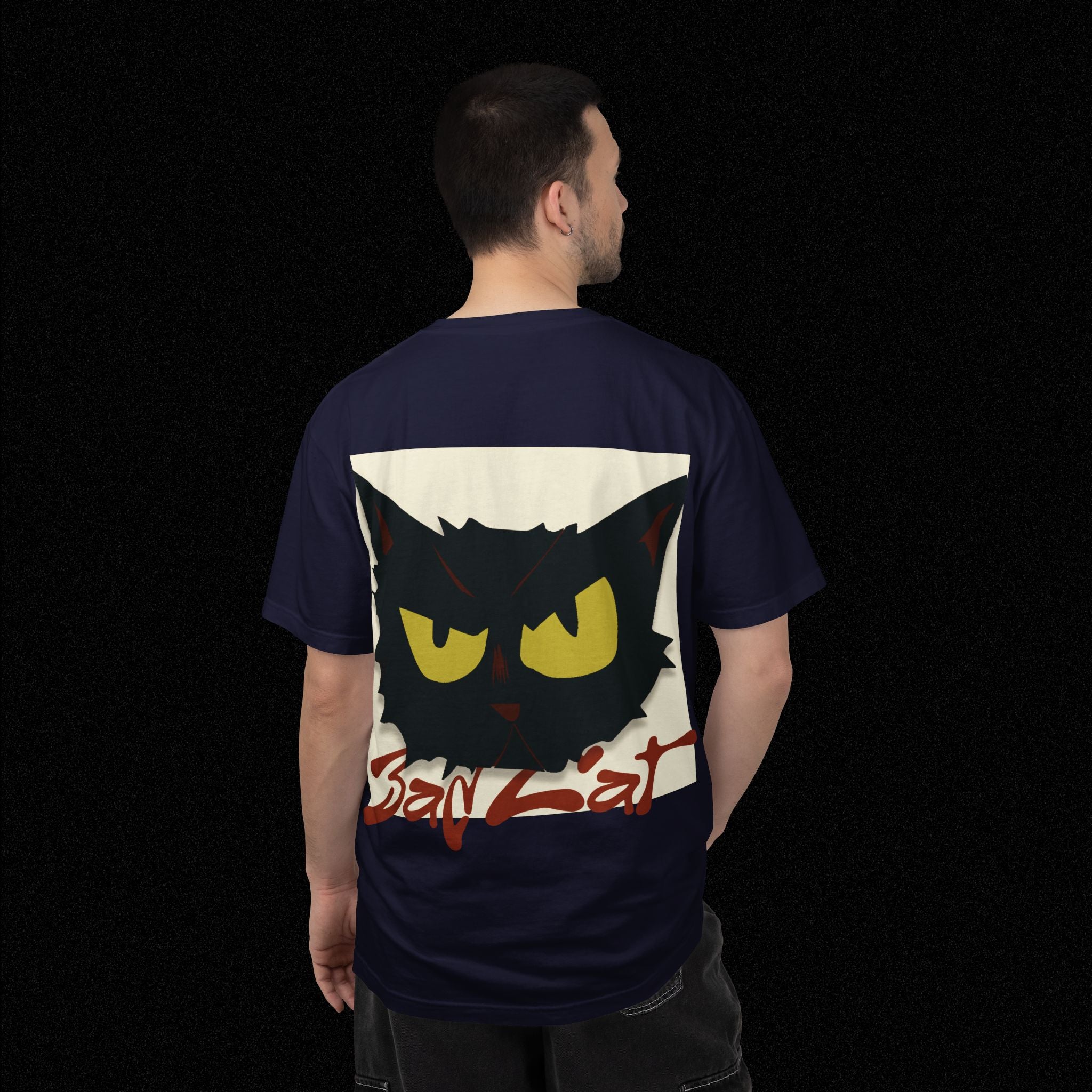 Black Cat Face Bad Kitty T-shirt | Graphic Tee, Retro Illustration