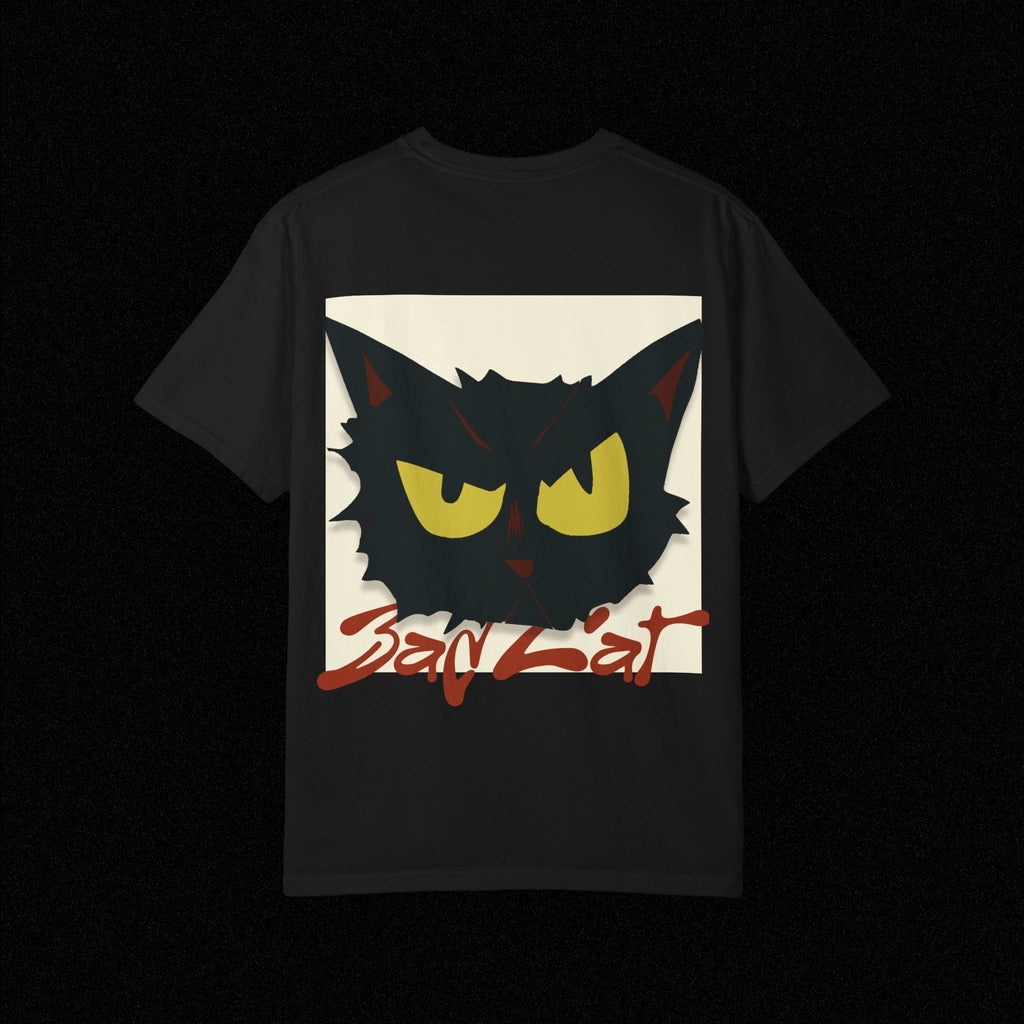 Black Cat Face Bad Kitty T-shirt | Graphic Tee, Retro Illustration