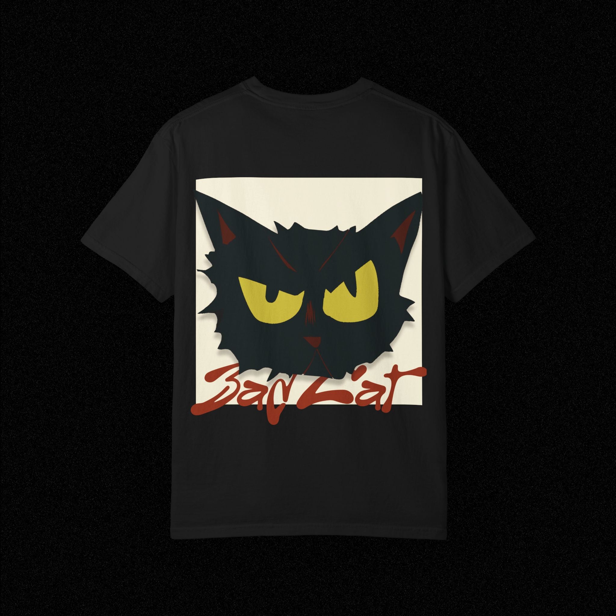 Black Cat Face Bad Kitty T-shirt | Graphic Tee, Retro Illustration