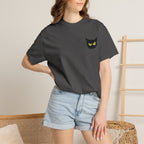 Black Cat Face Bad Kitty T-shirt | Graphic Tee, Retro Illustration