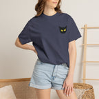 Black Cat Face Bad Kitty T-shirt | Graphic Tee, Retro Illustration
