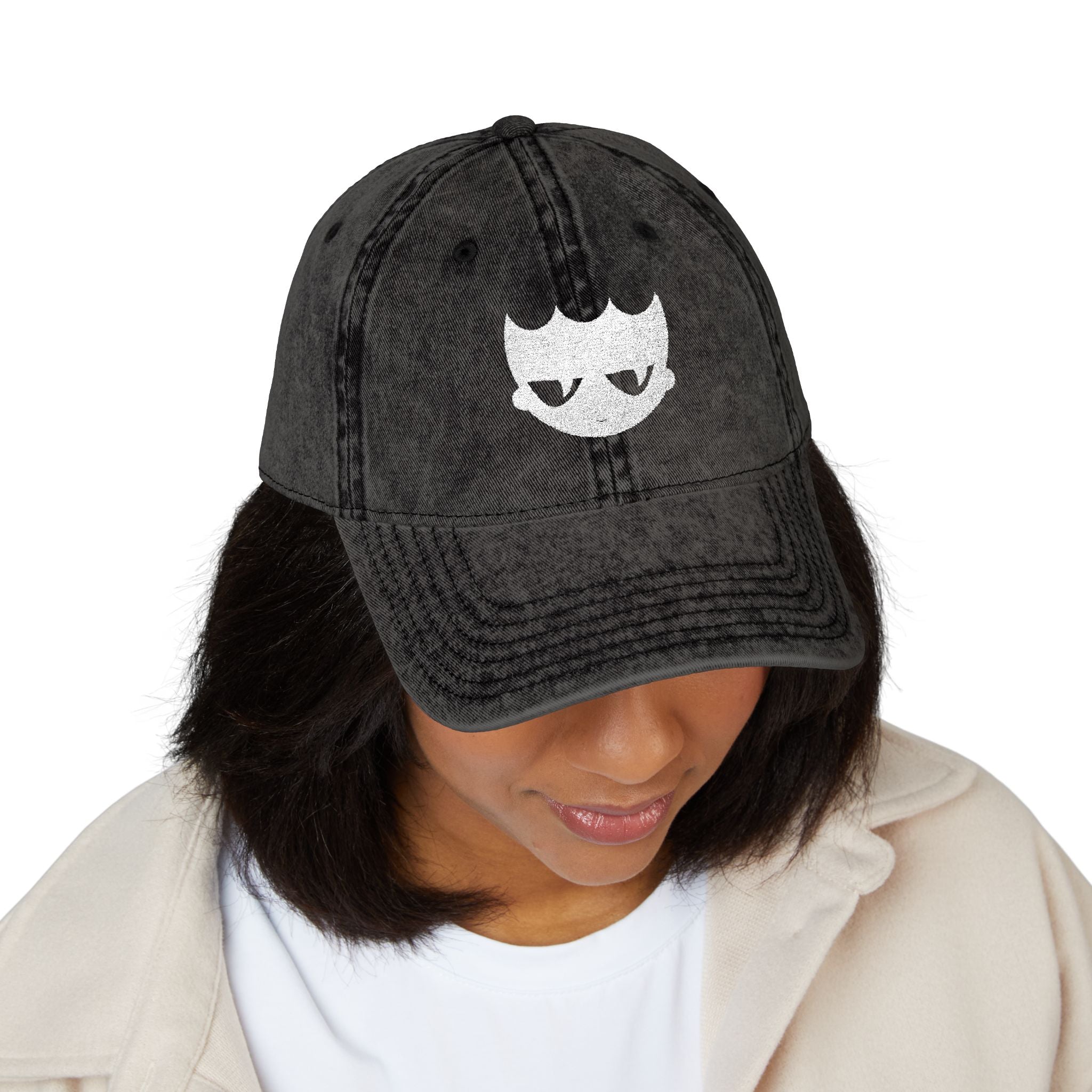 Vintage Washed Baseball Cap — Embroidered Distressed Logo