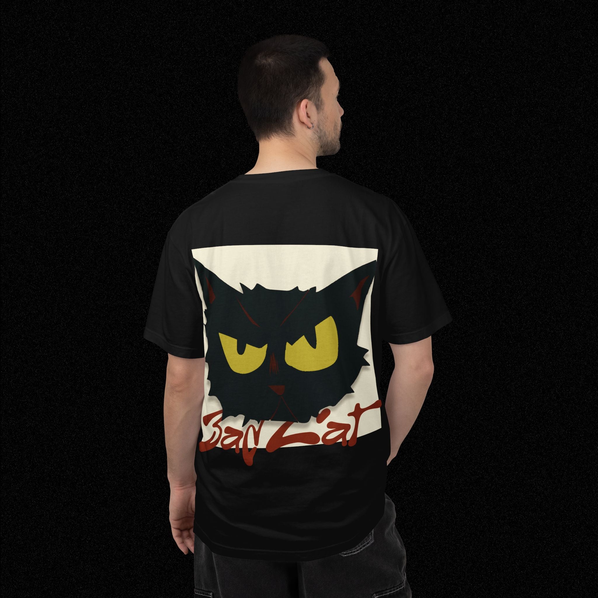 Black Cat Face Bad Kitty T-shirt | Graphic Tee, Retro Illustration
