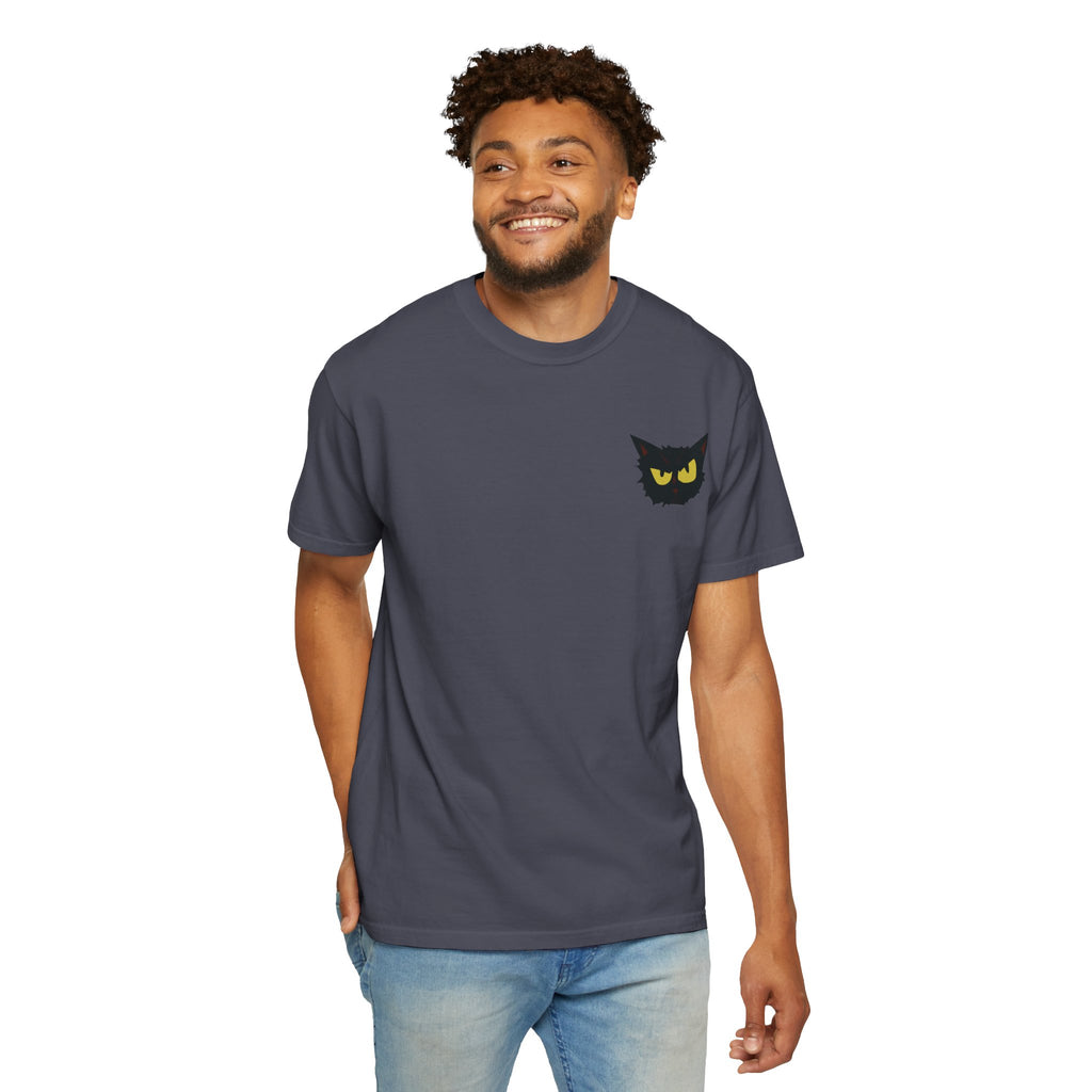 Black Cat Face Bad Kitty T-shirt | Graphic Tee, Retro Illustration