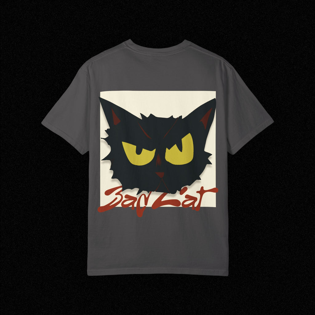 Black Cat Face Bad Kitty T-shirt | Graphic Tee, Retro Illustration