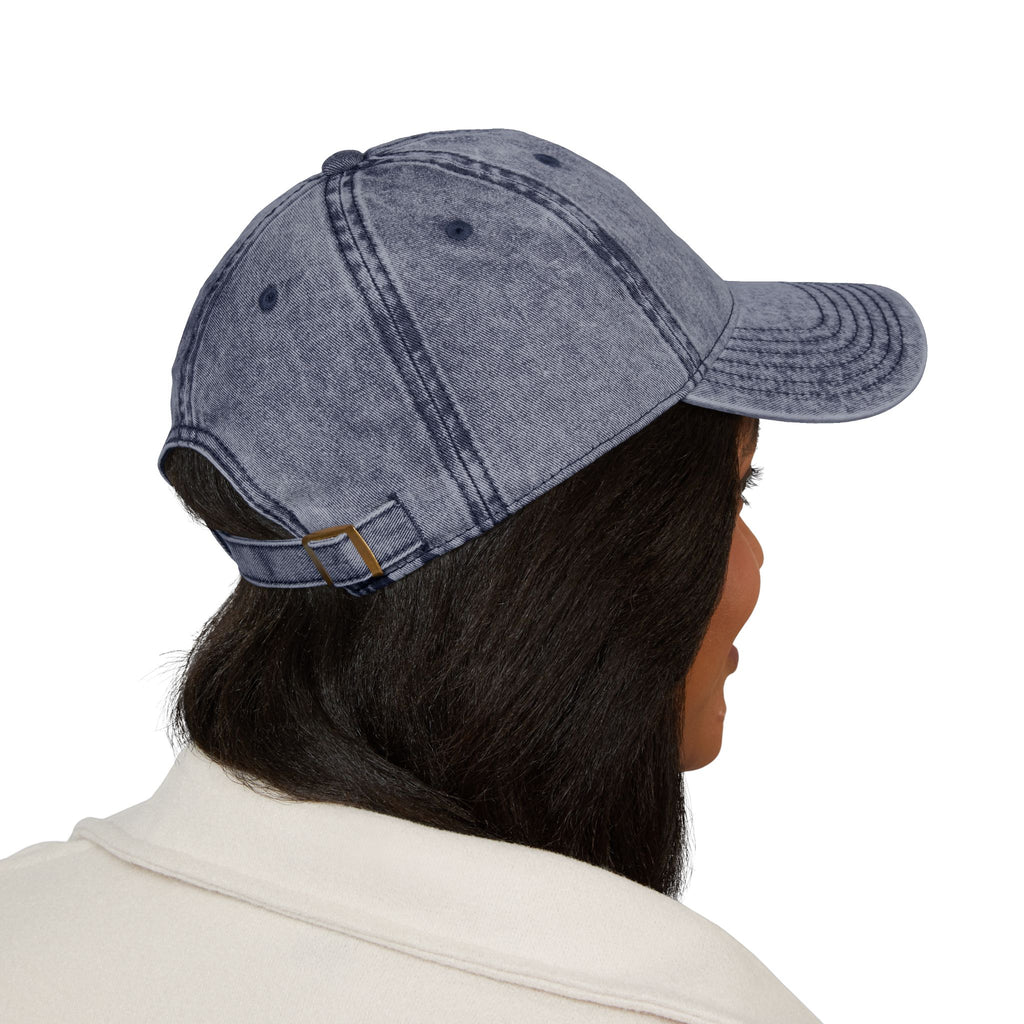 Vintage Washed Baseball Cap — Embroidered Distressed Logo
