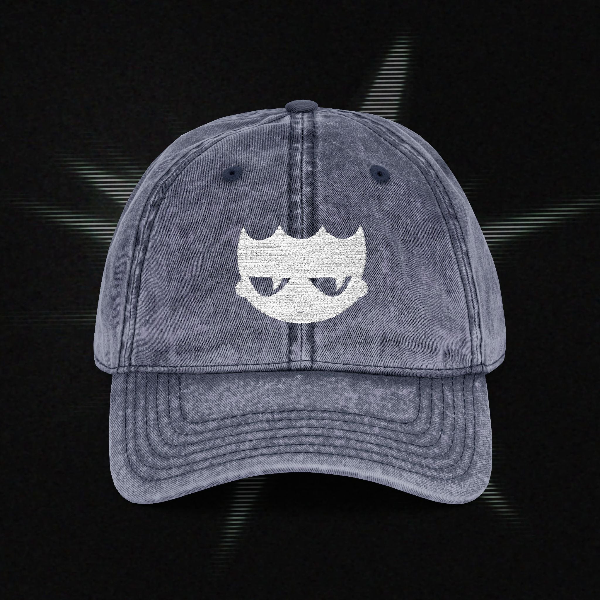 Vintage Washed Baseball Cap — Embroidered Distressed Logo