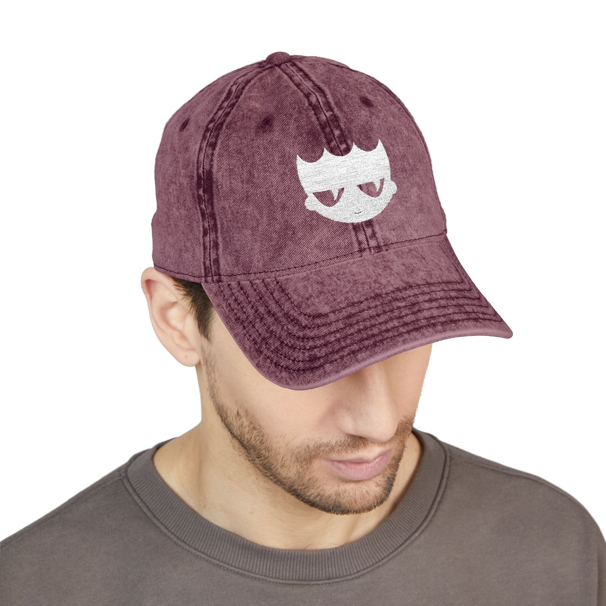Vintage Washed Baseball Cap — Embroidered Distressed Logo