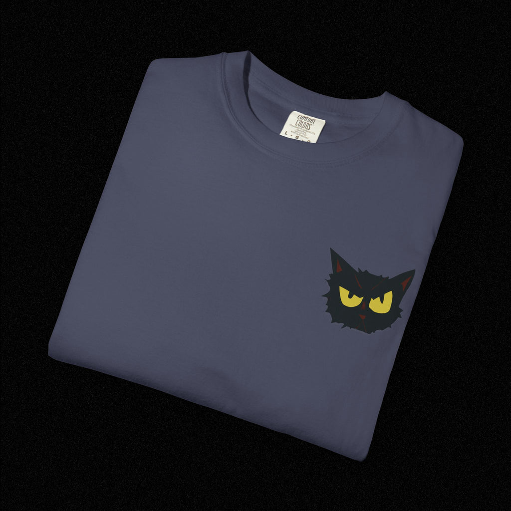 Black Cat Face Bad Kitty T-shirt | Graphic Tee, Retro Illustration