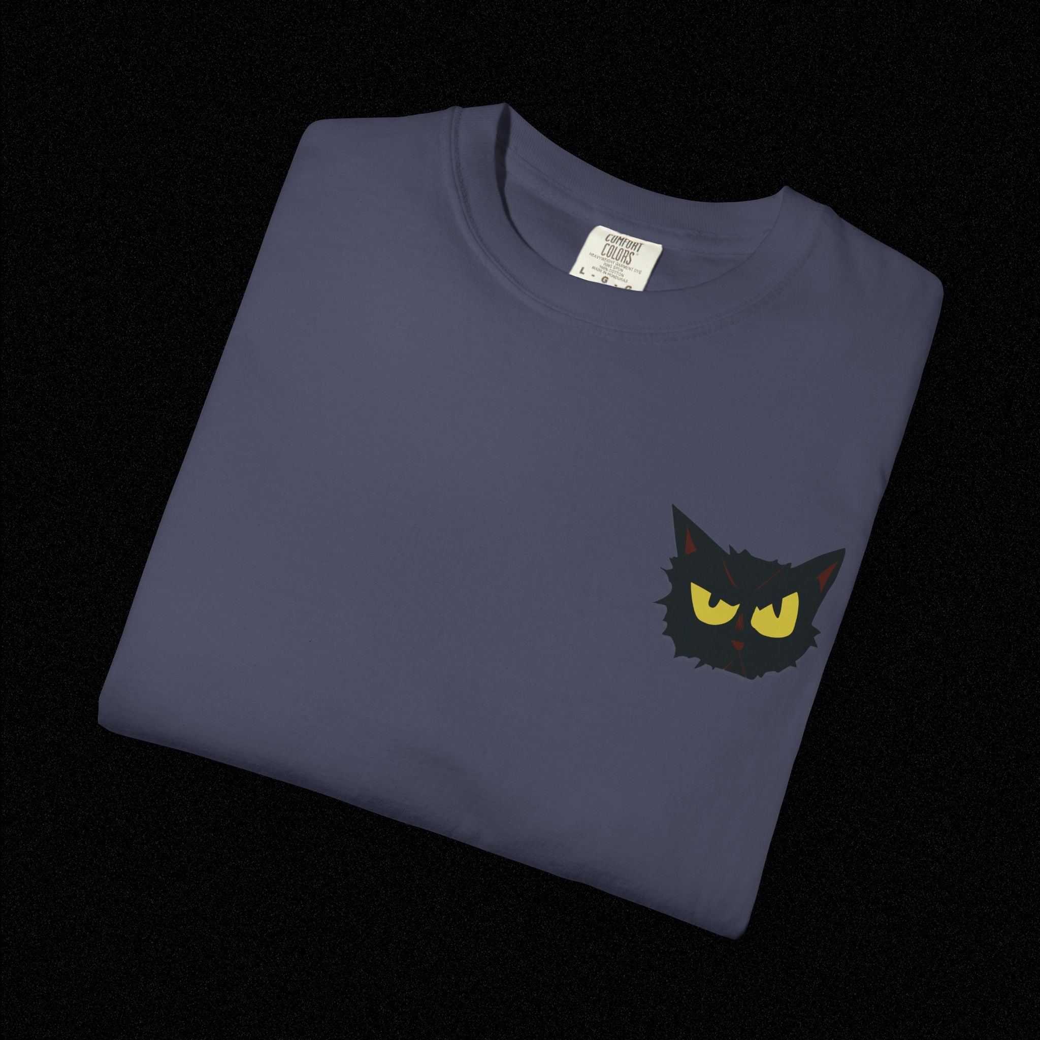 Black Cat Face Bad Kitty T-shirt | Graphic Tee, Retro Illustration