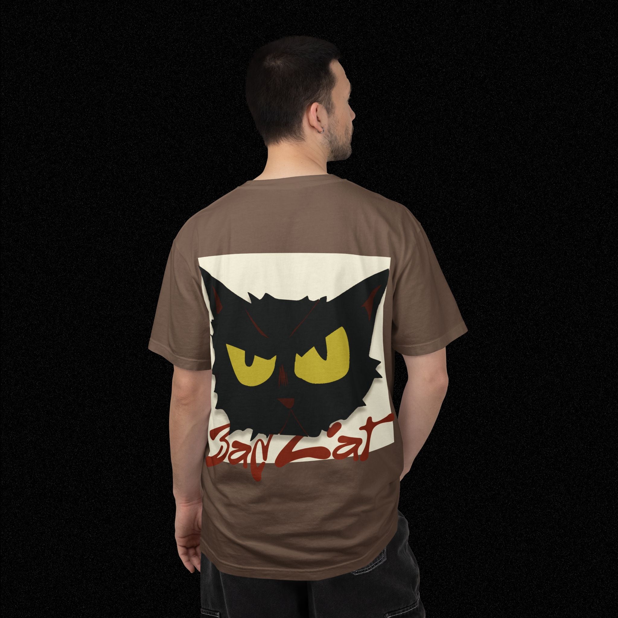 Black Cat Face Bad Kitty T-shirt | Graphic Tee, Retro Illustration