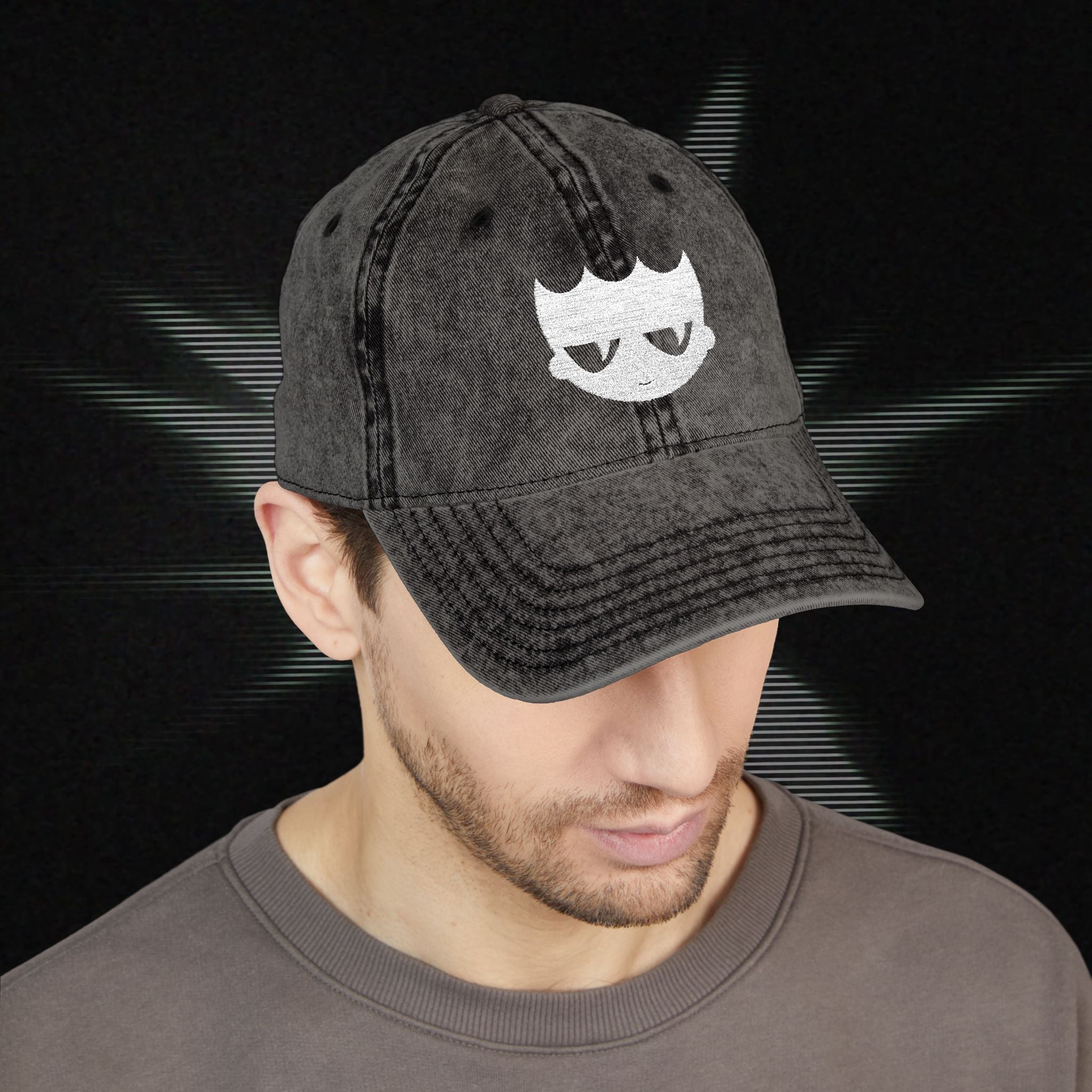 Vintage Washed Baseball Cap — Embroidered Distressed Logo