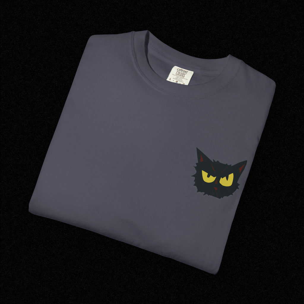 Black Cat Face Bad Kitty T-shirt | Graphic Tee, Retro Illustration