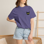 Black Cat Face Bad Kitty T-shirt | Graphic Tee, Retro Illustration